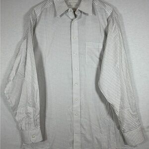 Roundtree & Yorke White and Gray Checkered Shirt
